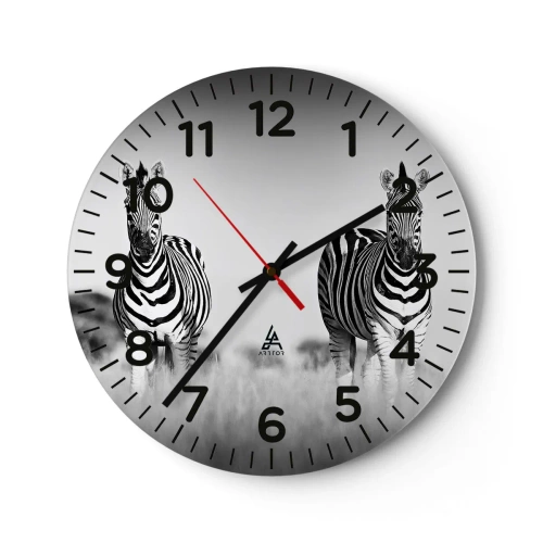 Wanduhr - Glasuhr - Die Welt ist doch schwarz-weiß - 30x30 cm