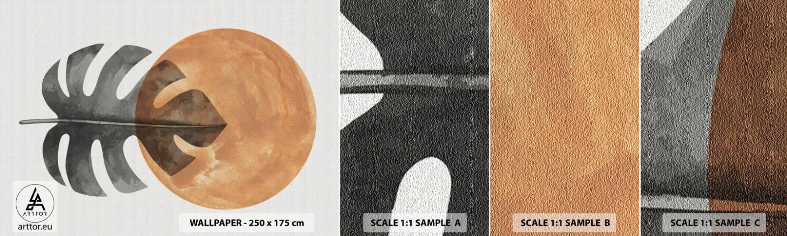 Fototapeten Muster Selbstklebend Deluxe Sticker - Immer die Sonne - Blatt, Sonne, Boho - 100x30 cm