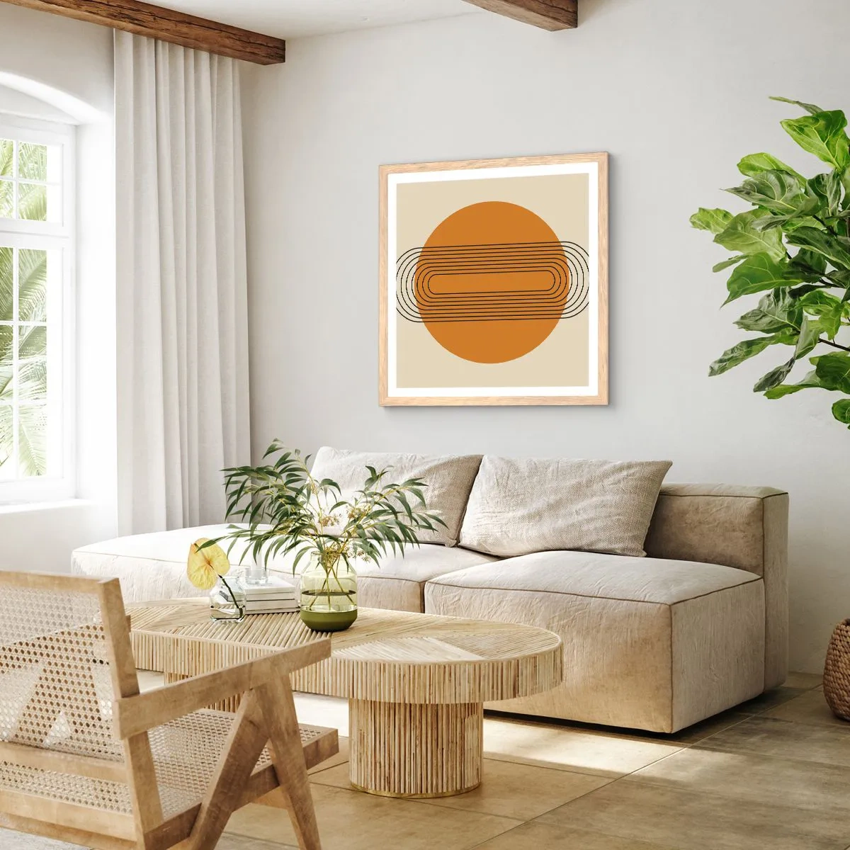 Poster in einem Rahmen aus heller Eiche - Perfekter Plan - 60x60 cm