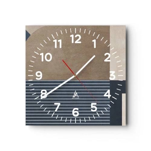 Wanduhr - Glasuhr - Komposition aus Einfachheit und Rundheit - 30x30 cm