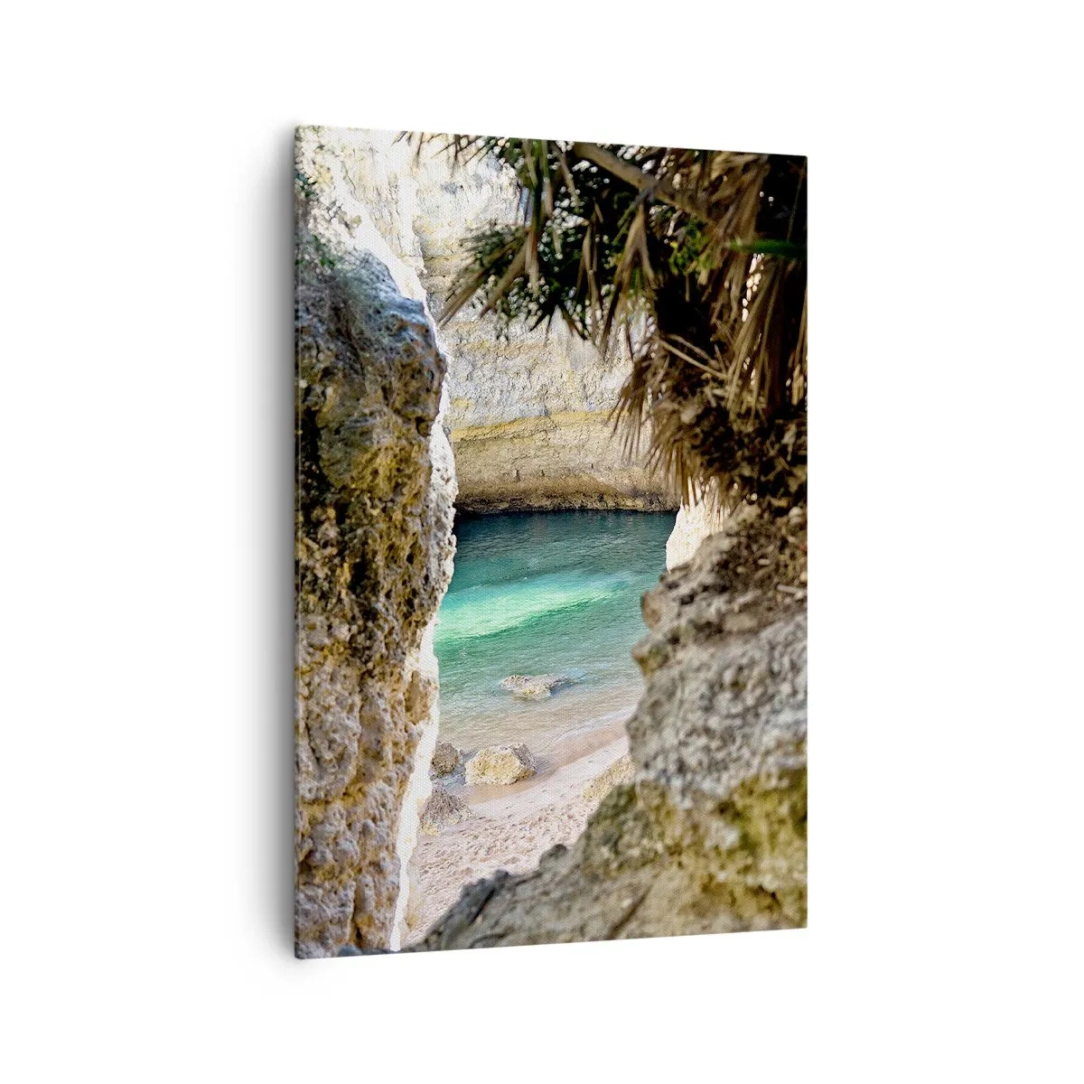 Bild auf Leinwand - Leinwandbild - Türkisfarbene Bucht - 70x100 cm