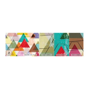 Fototapeten Muster Premium Sand - Drei mal drei - Abstraktion, Stück, Dreiecke - 100x30 cm