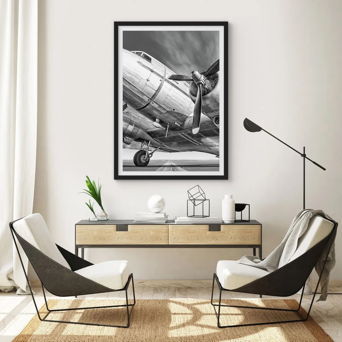 Poster in einem schwarzem Rahmen - Immer flugbereit - 70x100 cm