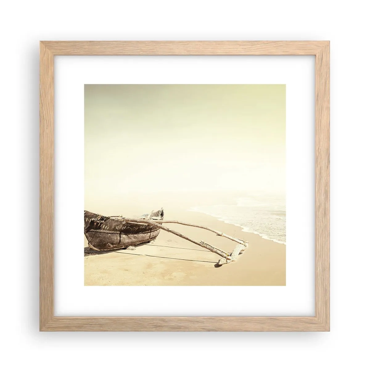 Poster in einem Rahmen aus heller Eiche - Erinnerung an die Südsee - 30x30 cm