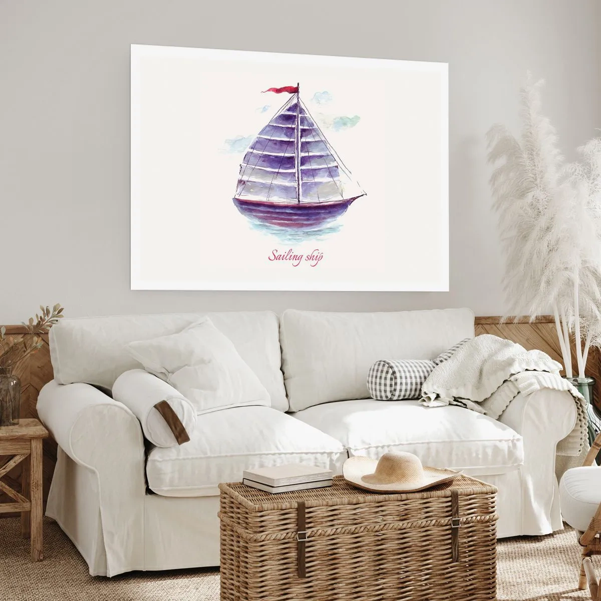 Poster - Volle Segel und ruhiges Wasser - 91x61 cm