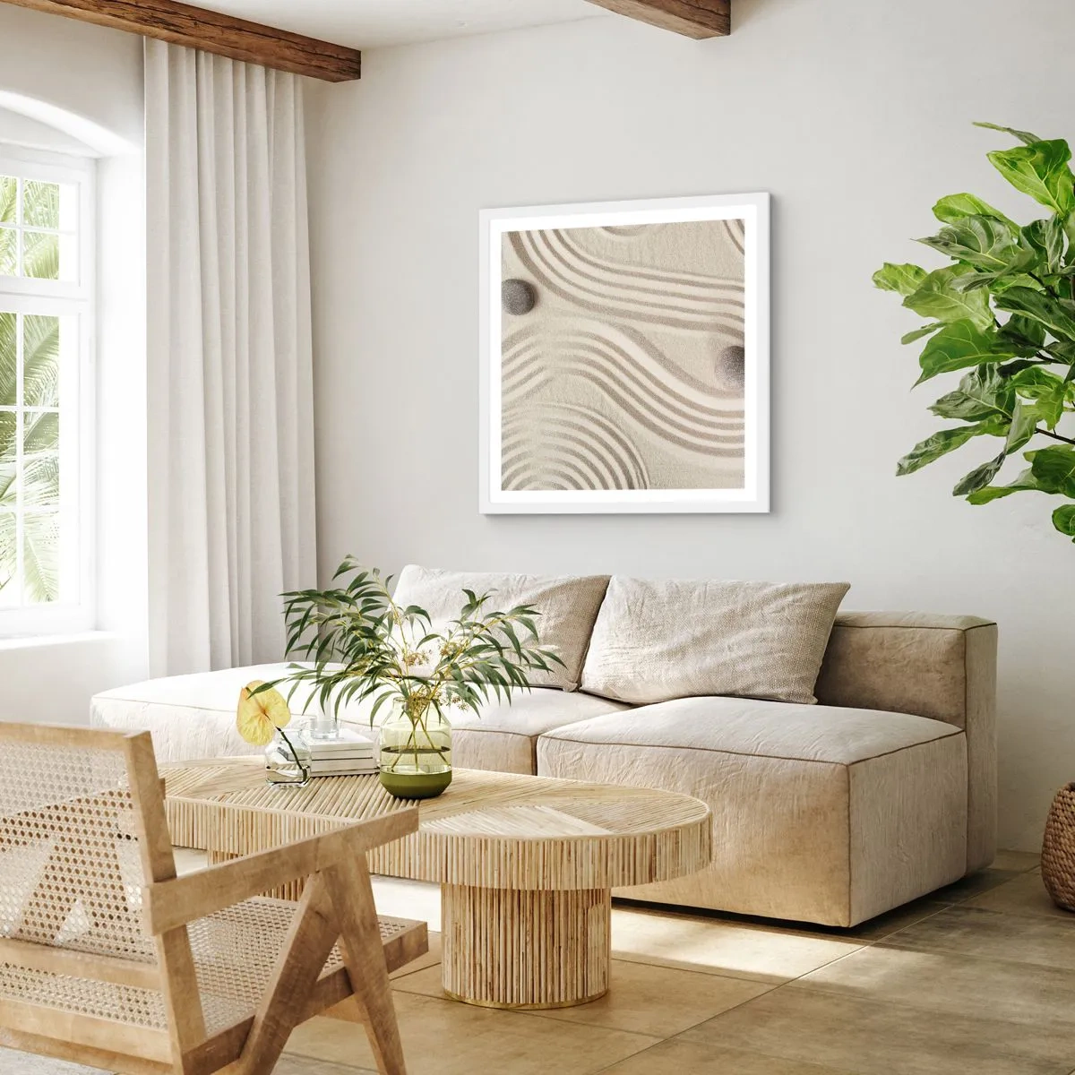 Poster in einem weißen Rahmen - Ein Hauch von Wärme - 60x60 cm