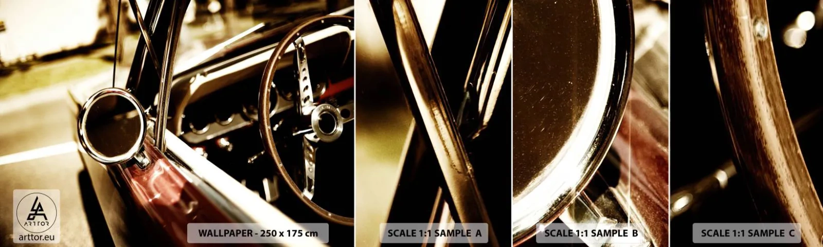 Fototapetenmuster Standard Eco - Ein Auto mit Seele - Auto, Klassisch, Automobil - 100x30 cm