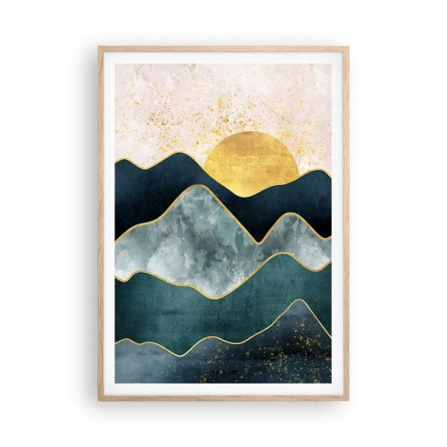 Poster in einem Rahmen aus heller Eiche - Hinter den sieben Bergen - 70x100 cm