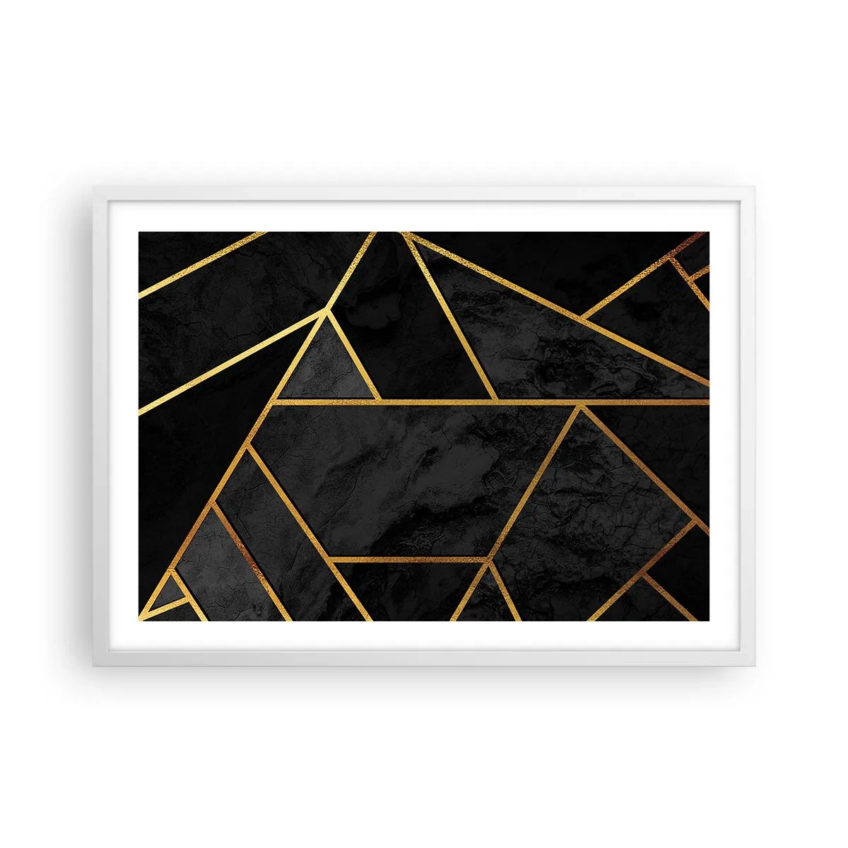 Poster in einem weißen Rahmen - Dunkelheit und Glanz - 70x50 cm