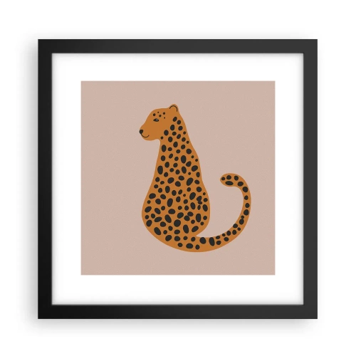 Poster in einem schwarzem Rahmen - Leopardenmuster ist ein modisches Muster - 30x30 cm