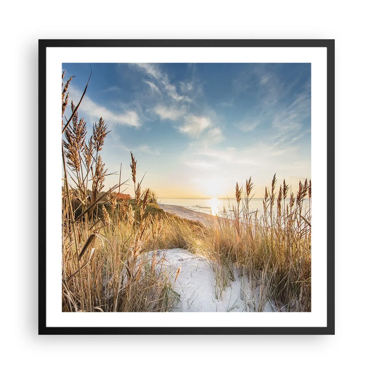 Poster in einem schwarzem Rahmen - Nordstrand - 60x60 cm