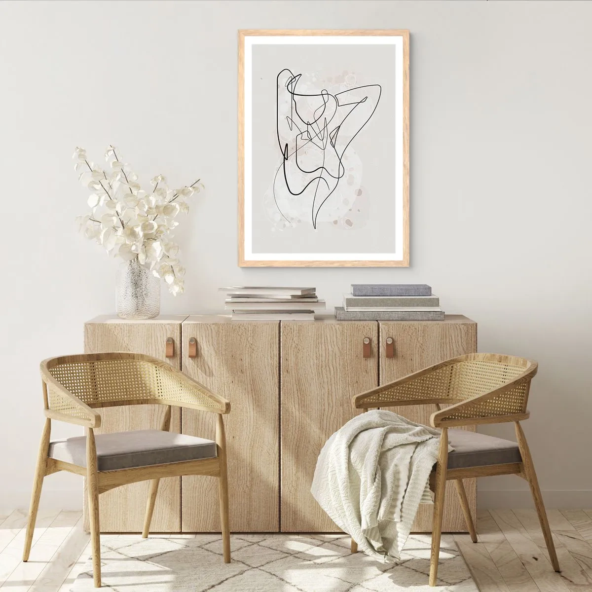 Poster in einem Rahmen aus heller Eiche - Die Kunst der Verführung - 30x40 cm