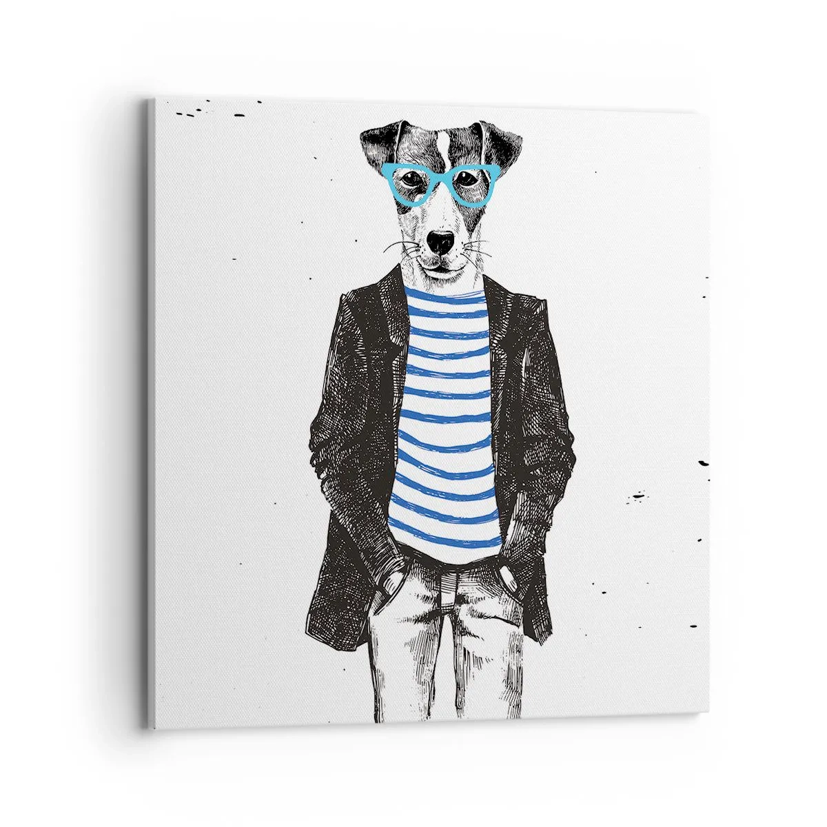 Bild auf Leinwand - Leinwandbild - Auf den Charme des Hundes - 70x70 cm