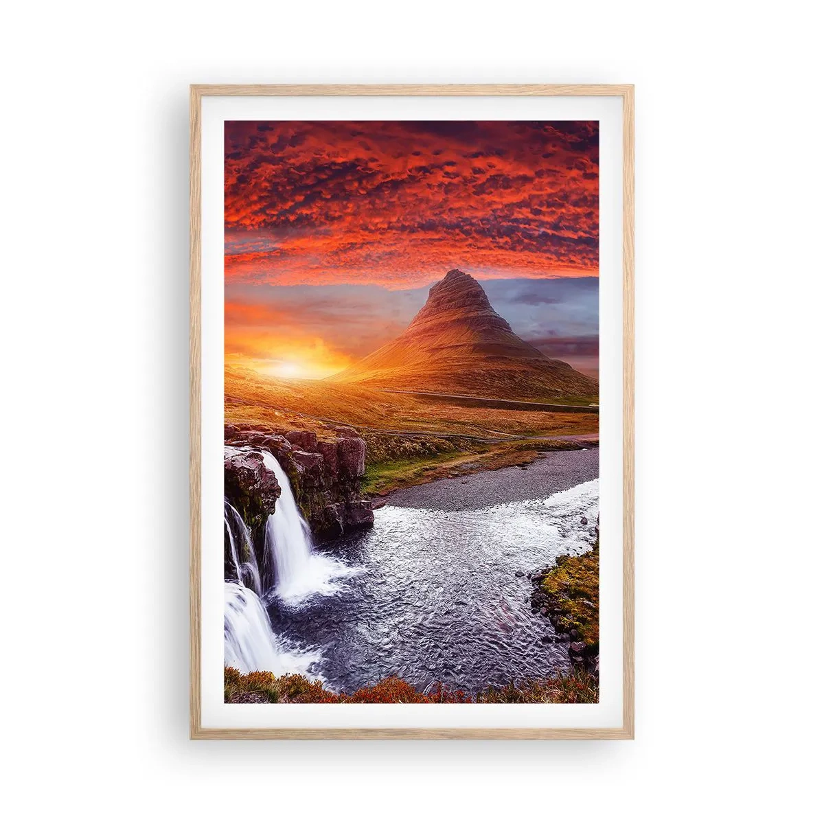 Poster in einem Rahmen aus heller Eiche - Ein Blick auf Mittelerde - 61x91 cm