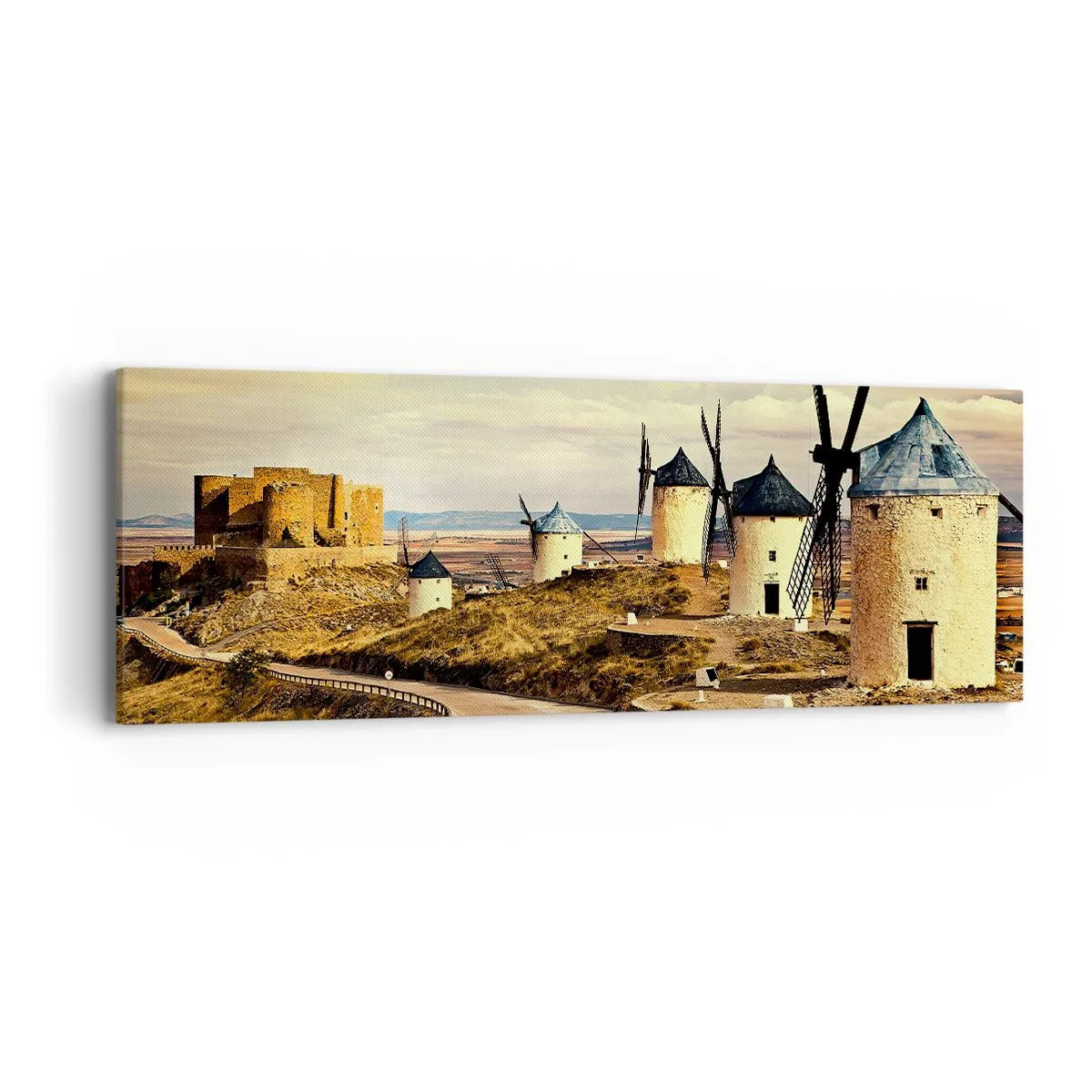 Bild auf Leinwand - Leinwandbild - Don Quijote kommt gleich - 90x30 cm