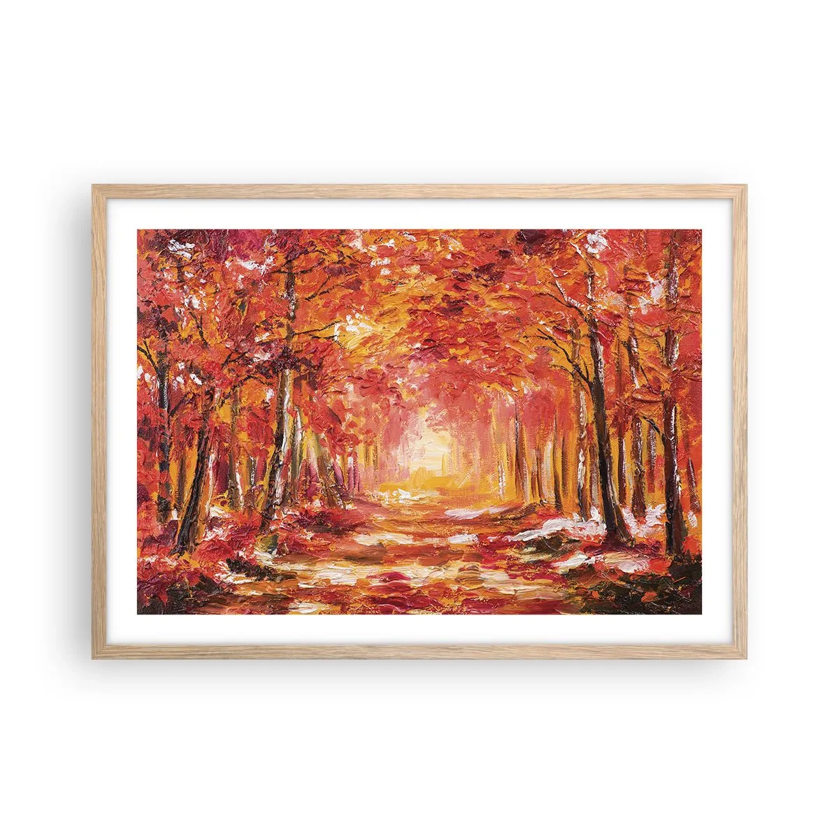 Poster in einem Rahmen aus heller Eiche - Kupferwald - 70x50 cm