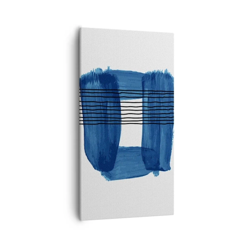 Bild auf Leinwand - Leinwandbild - Blaue und schwarze Komposition - 55x100 cm