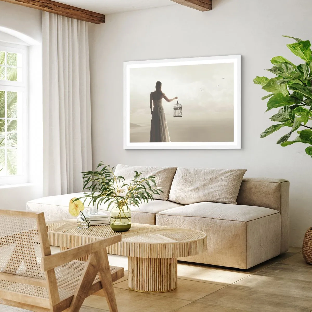 Poster in einem weißen Rahmen - Sei frei - 50x40 cm