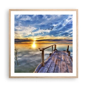 Poster in einem Rahmen aus heller Eiche - Der Wind geht zur Ruhe - 60x60 cm
