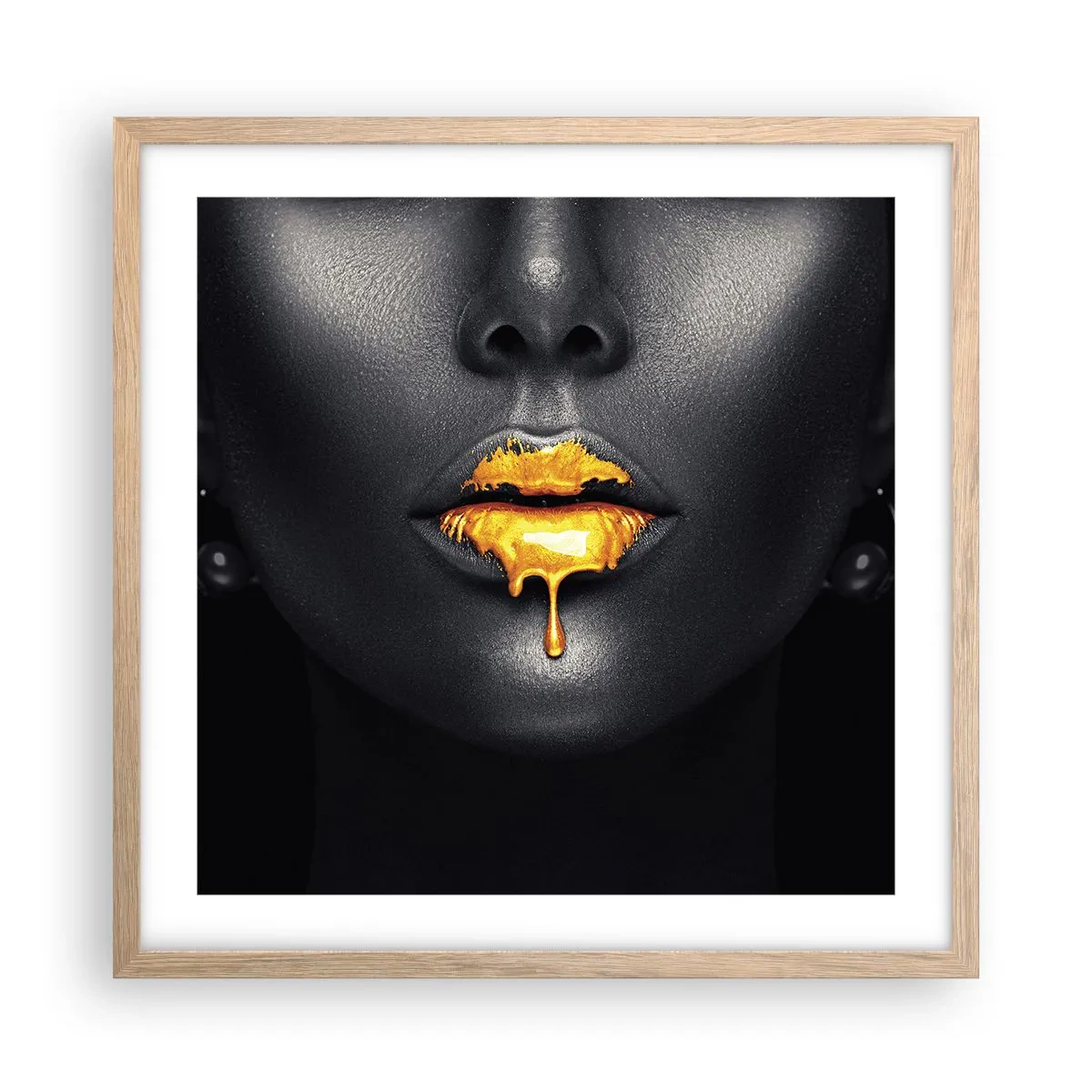 Poster in einem Rahmen aus heller Eiche - Goldmaul - 50x50 cm