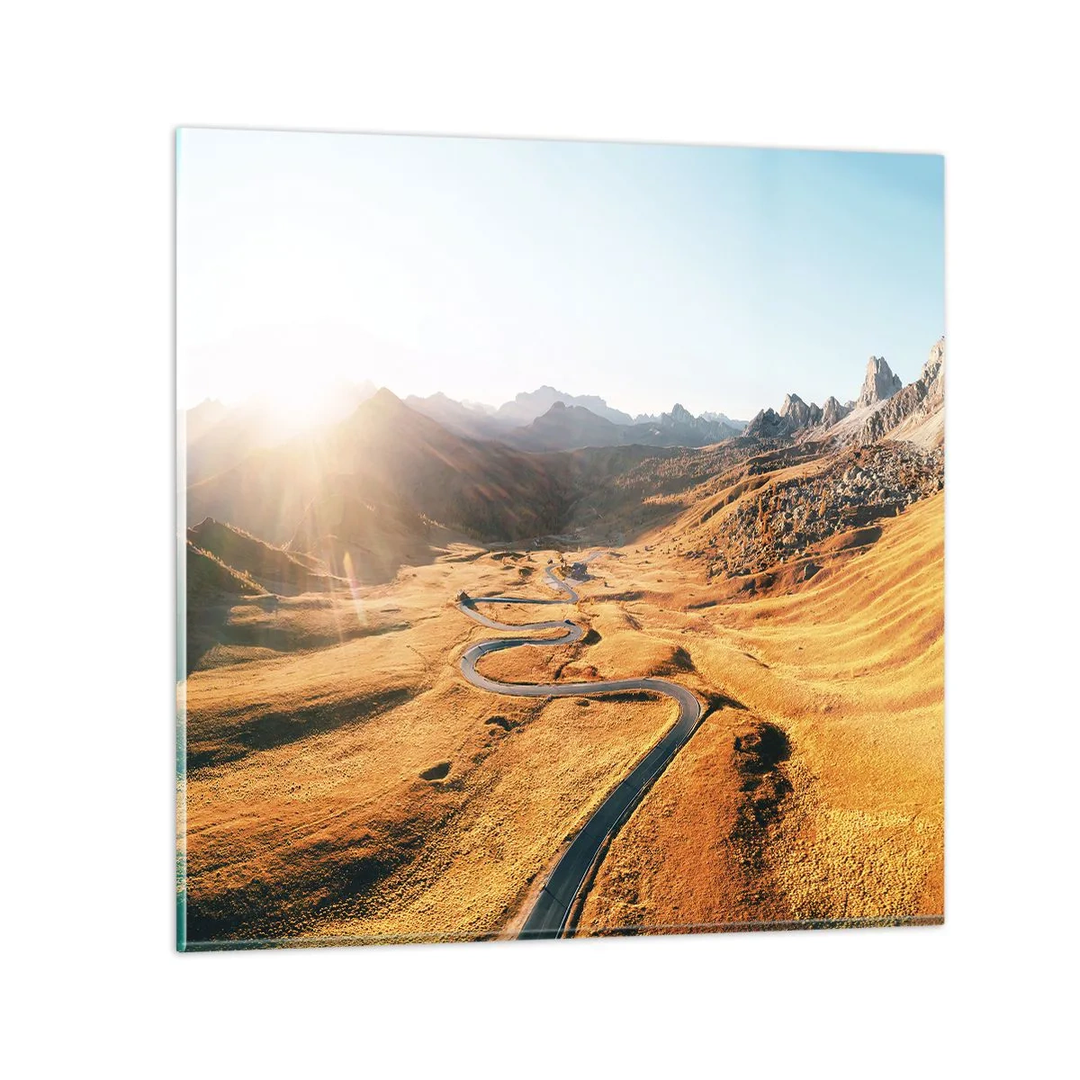 Glasbild - Bild auf glas - In einem goldenen Tal - 50x50 cm