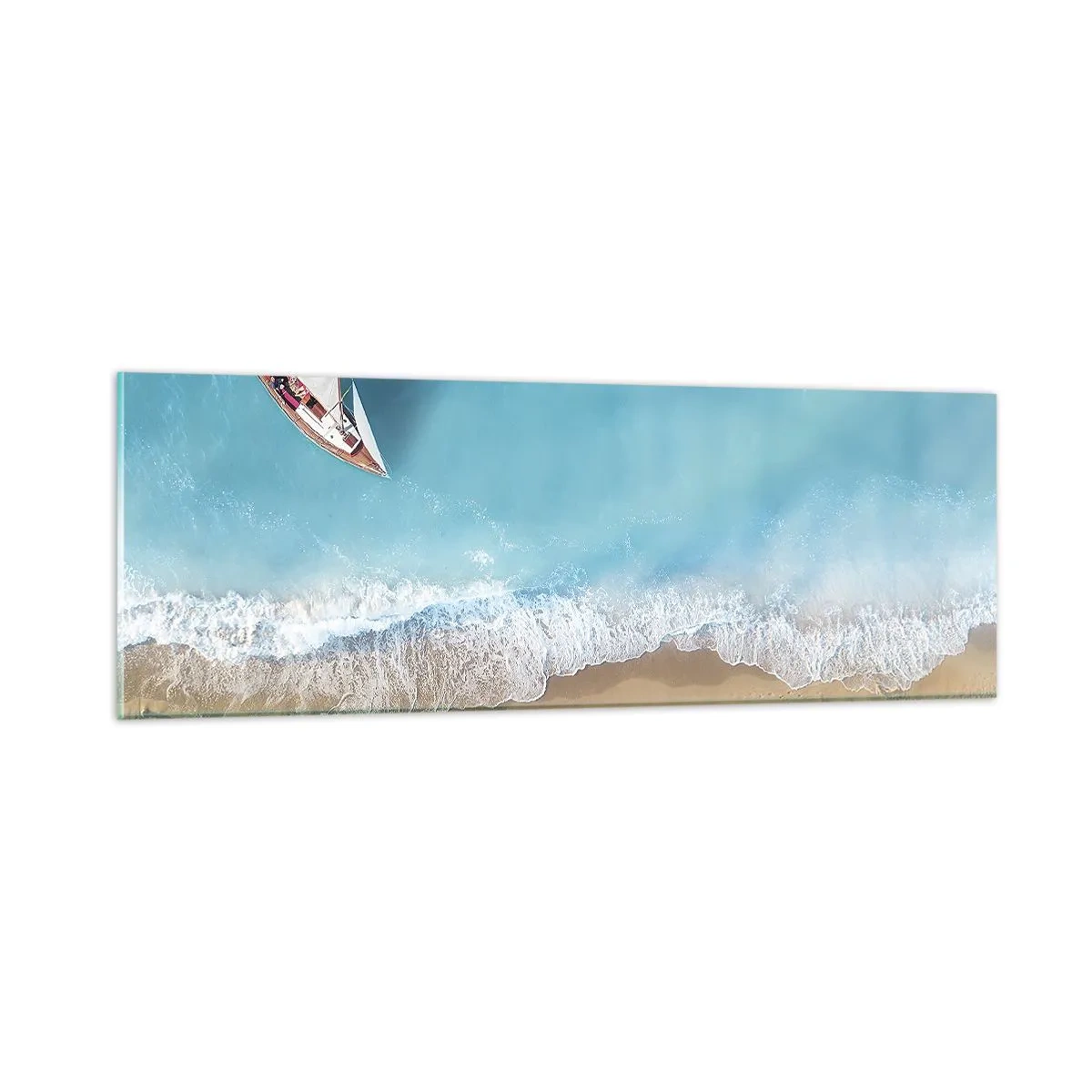 Glasbild - Bild auf glas - An der Grenze von Blau und Gold - 90x30 cm