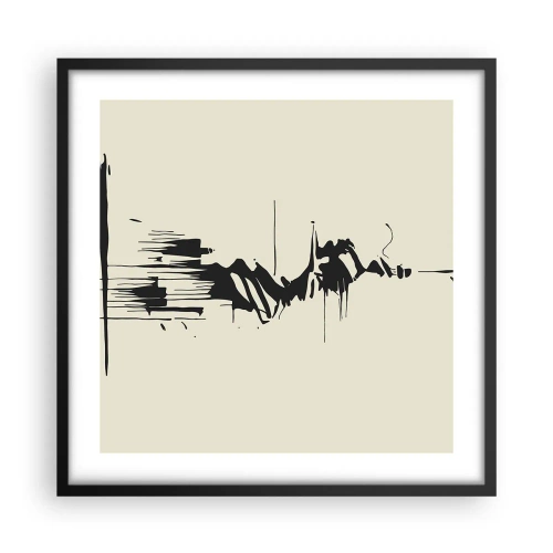 Poster in einem schwarzem Rahmen - Hastige Abstraktion - 50x50 cm