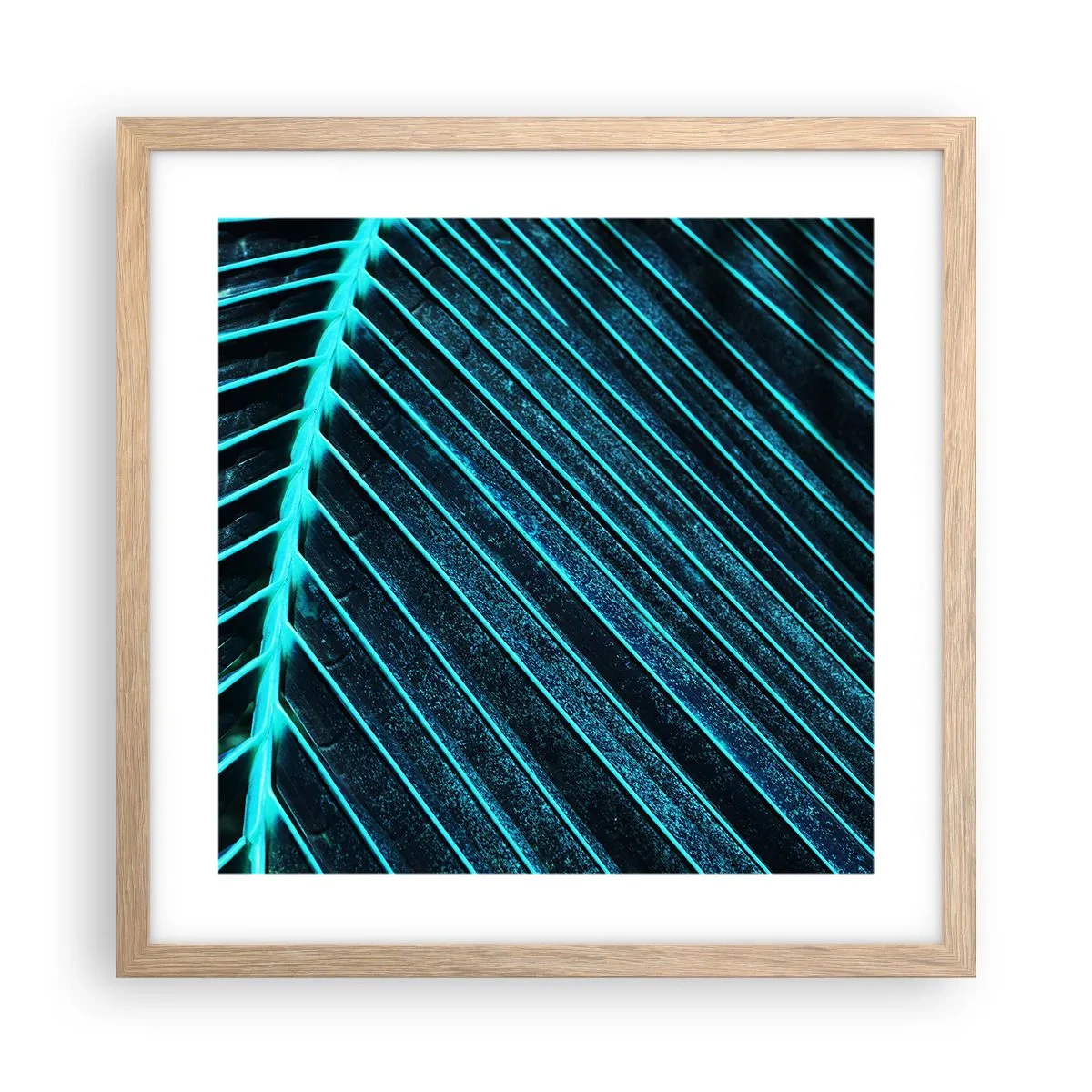 Poster in einem Rahmen aus heller Eiche - Grüne Textur - 40x40 cm