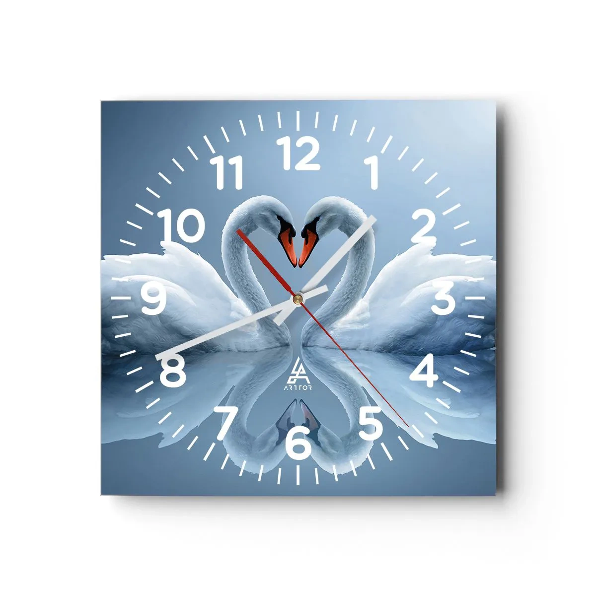 Wanduhr - Glasuhr - Zeit für die Liebe - 30x30 cm
