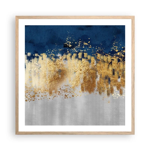 Poster in einem Rahmen aus heller Eiche - Moderne Komposition mit Glanz - 60x60 cm