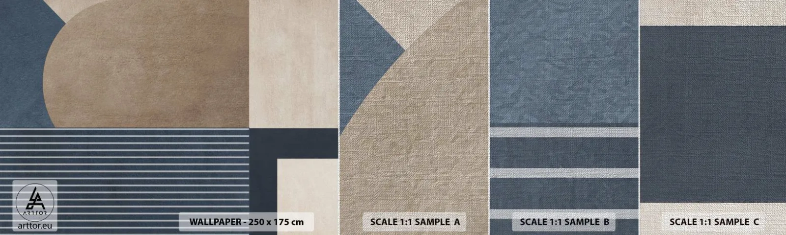 Fototapeten Muster Premium Canvas - Komposition aus Einfachheit und Rundheit - Minimalismus, Abstraktion, Stück - 100x30 cm