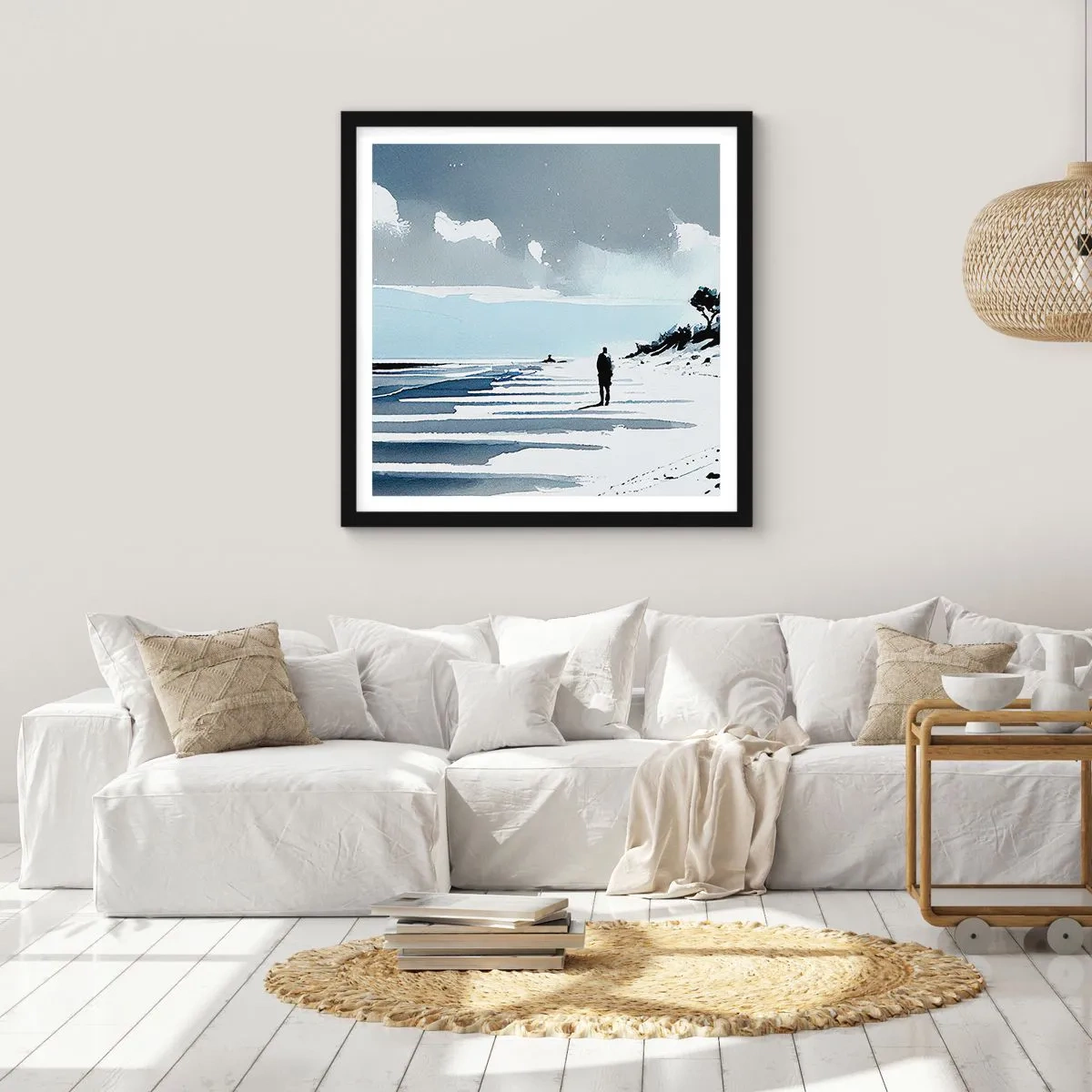 Poster in einem schwarzem Rahmen - Allein sein - 30x30 cm