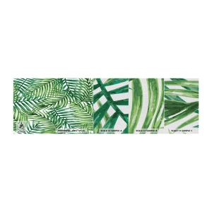 Fototapeten Muster Premium Canvas - Unter dem grünen Baldachin - Abstraktion, Palmblatt, Kokusnuss-Palme - 100x30 cm