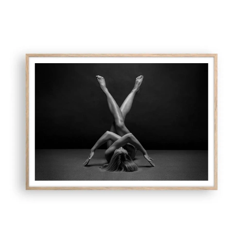 Poster in einem Rahmen aus heller Eiche - Die Geometrie der Nacktheit - 100x70 cm