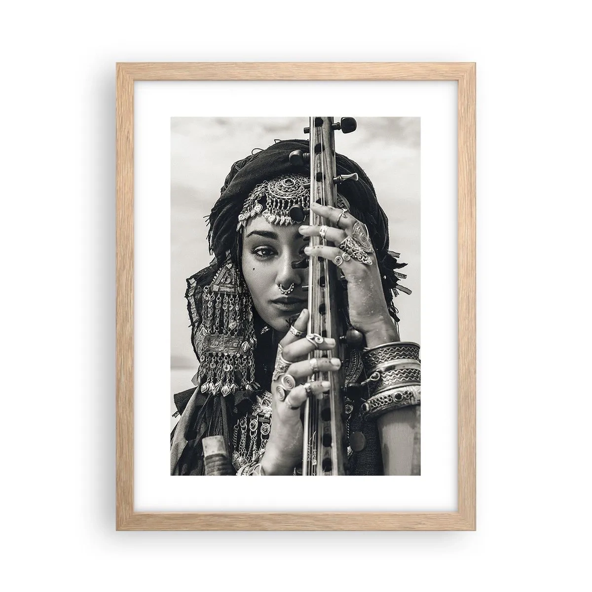 Poster in einem Rahmen aus heller Eiche - Die Musik des Orients selbst - 30x40 cm