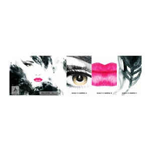 Fototapeten Muster Selbstklebend Deluxe Sticker - Beachtung! Femme fatale - Abstraktion, Das Gesicht einer Frau, Porträt einer Frau - 100x30 cm