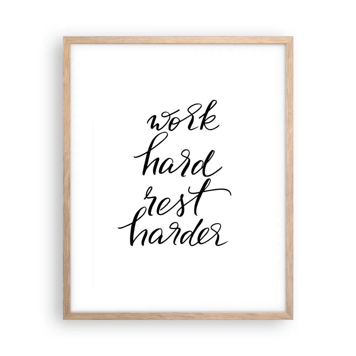 Poster in einem Rahmen aus heller Eiche - Lebensbalance - 40x50 cm