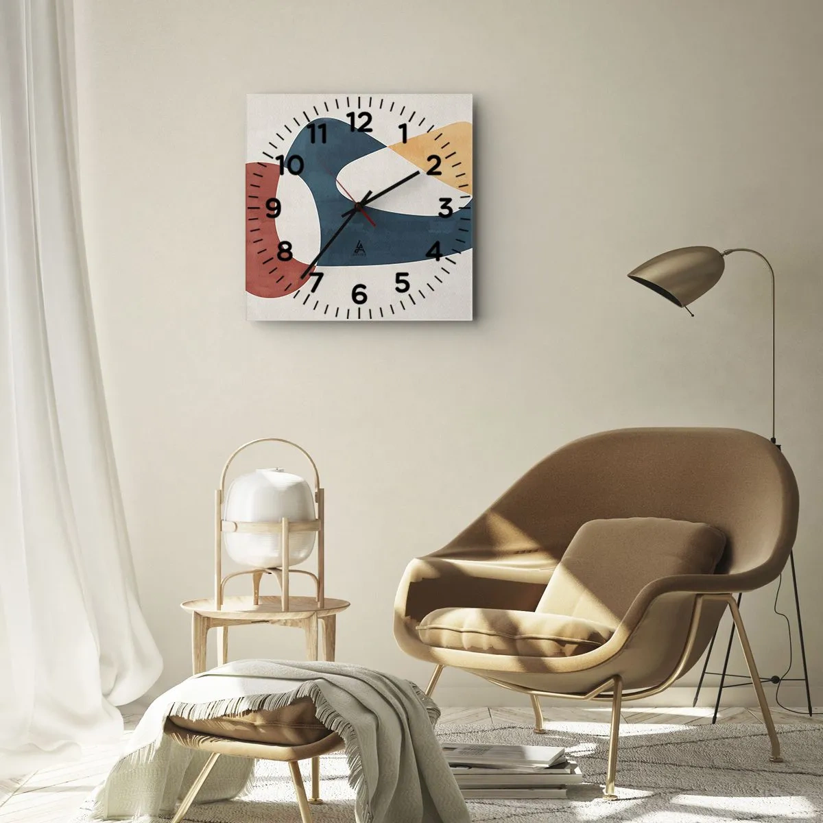 Wanduhr - Glasuhr - Einflüsse und Metamorphosen - 40x40 cm