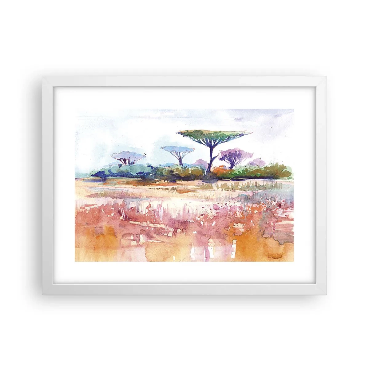 Poster in einem weißen Rahmen - Savannah-Farben - 40x30 cm