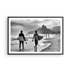Poster in einem schwarzem Rahmen - Single-Wave-Samba - 91x61 cm