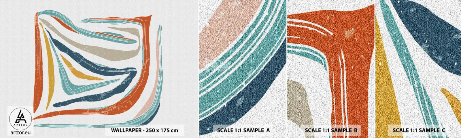 Fototapetenmuster Standard Eco - Abstraktion mit einem freundlichen Lächeln - Boho, Stück, Modern - 100x30 cm