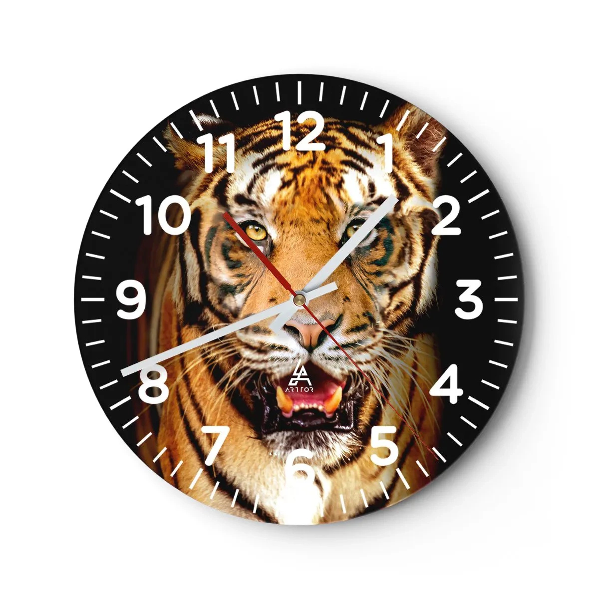 Wanduhr - Glasuhr - Wild im Herzen - 40x40 cm