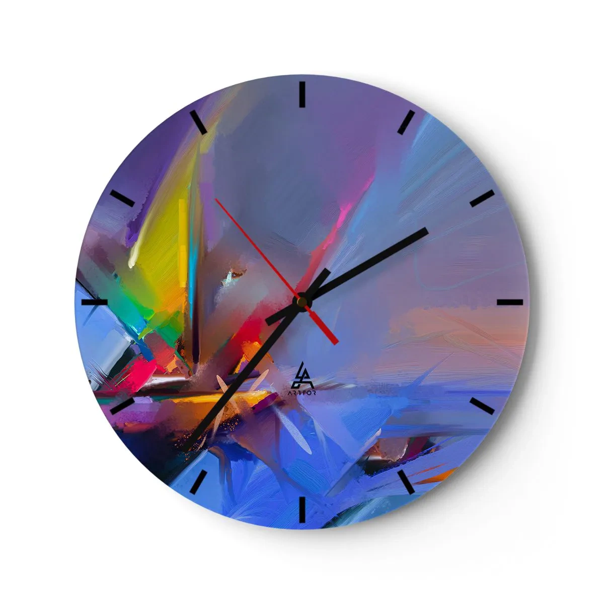 Wanduhr - Glasuhr - Propeller wie ein Vogel - 40x40 cm