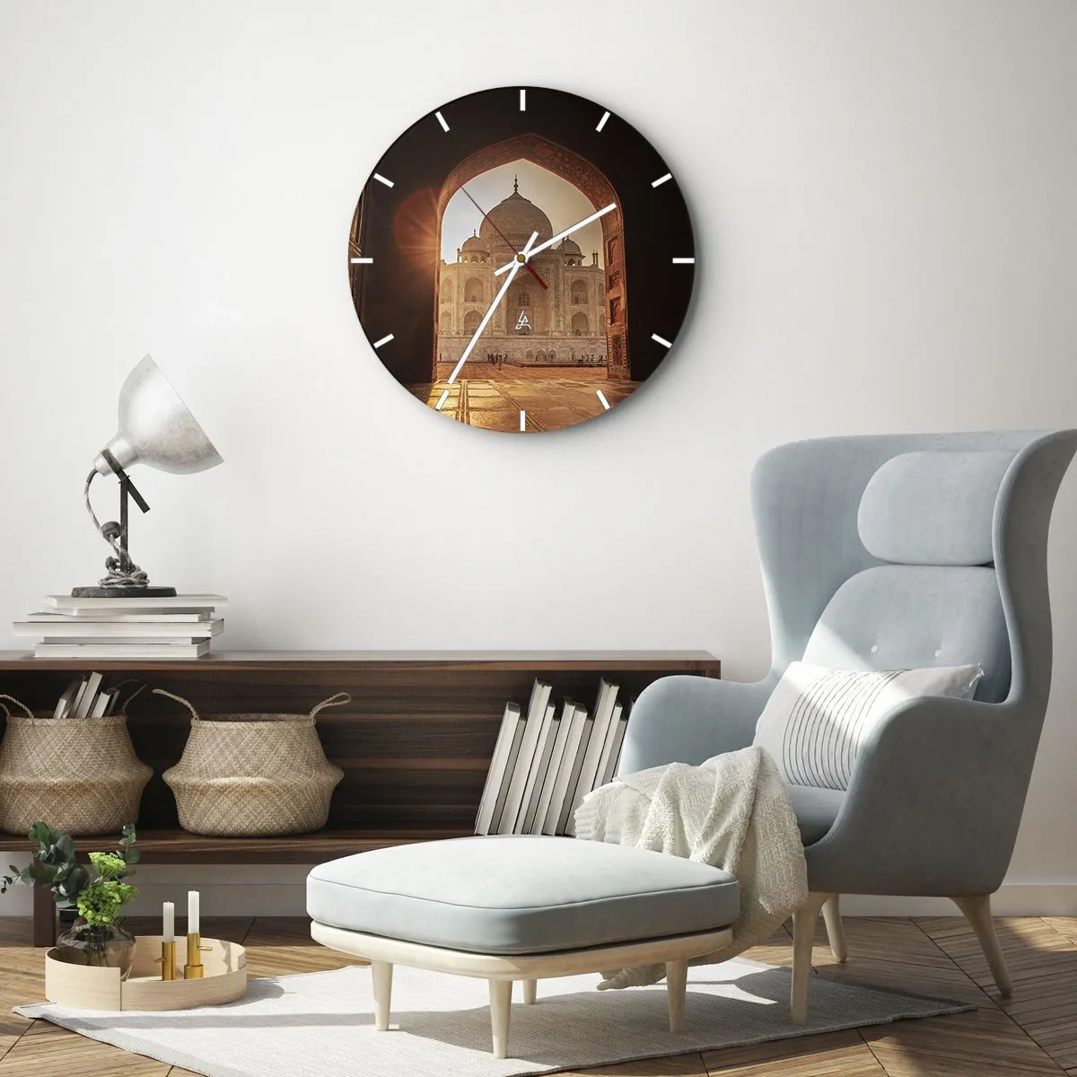 Wanduhr - Glasuhr - Denkmal der überirdischen Liebe - 30x30 cm