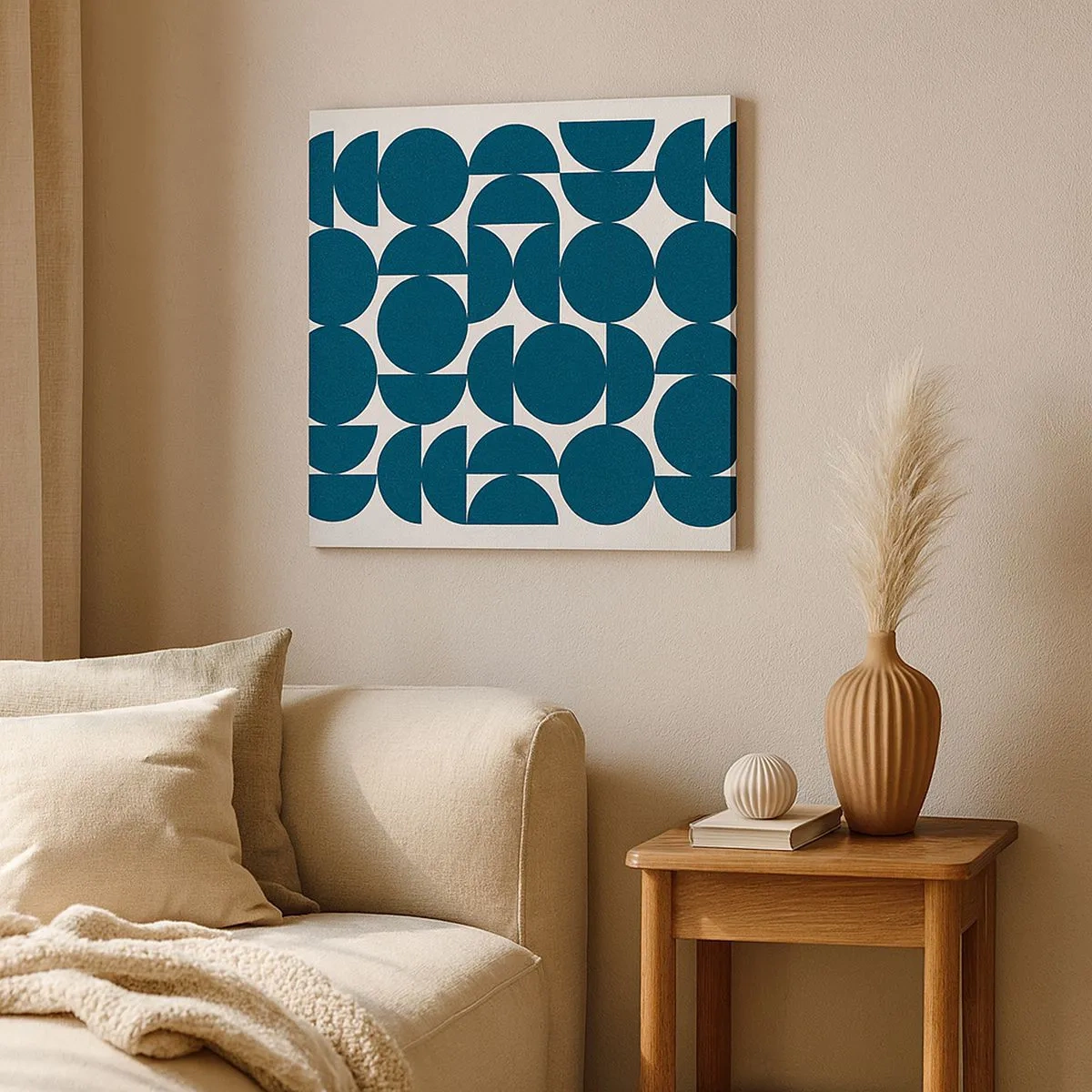 Bild auf Leinwand - Leinwandbild - Kreise und Halbkreise - 30x30 cm