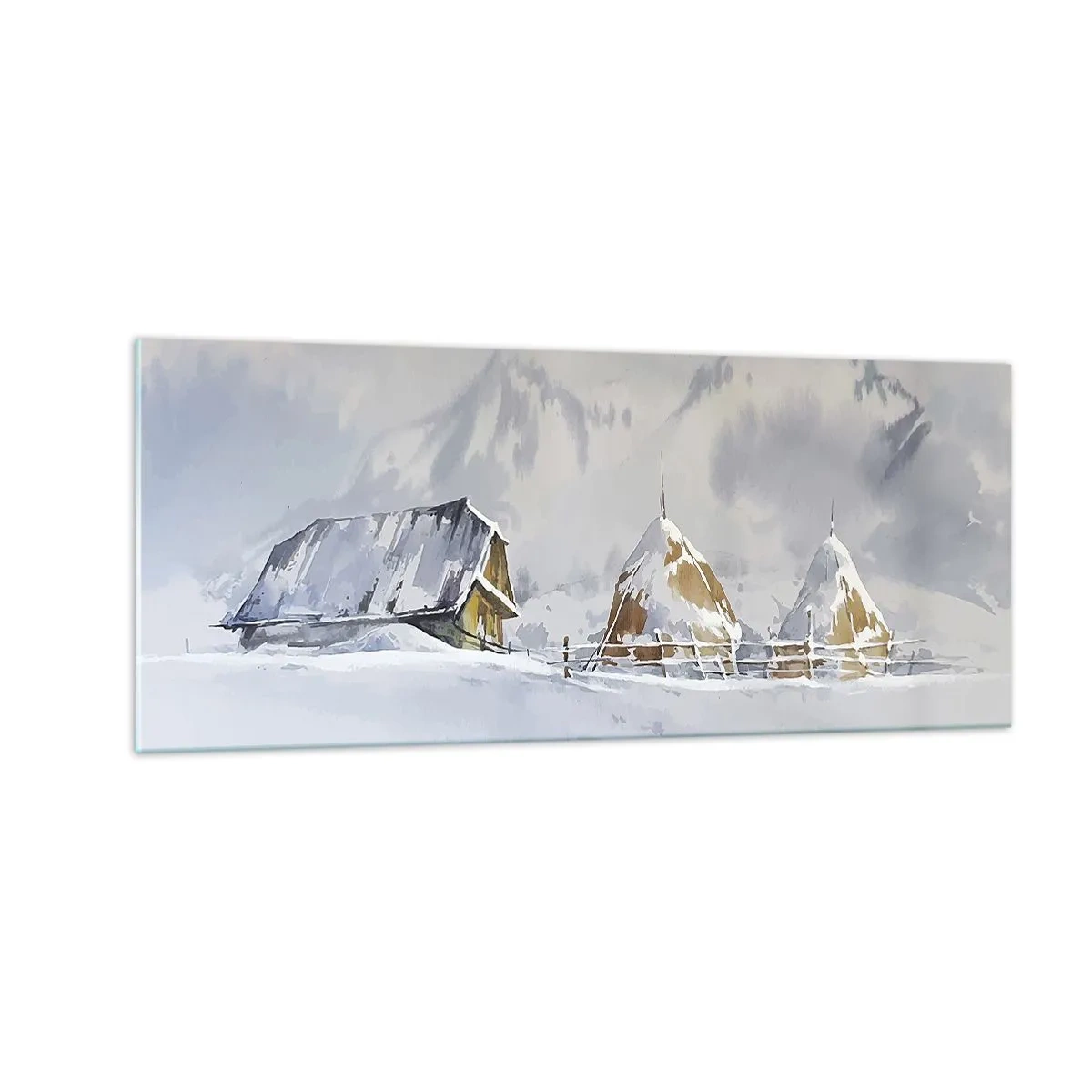 Glasbild - Bild auf glas - In einem verschneiten Talkessel - 100x40 cm