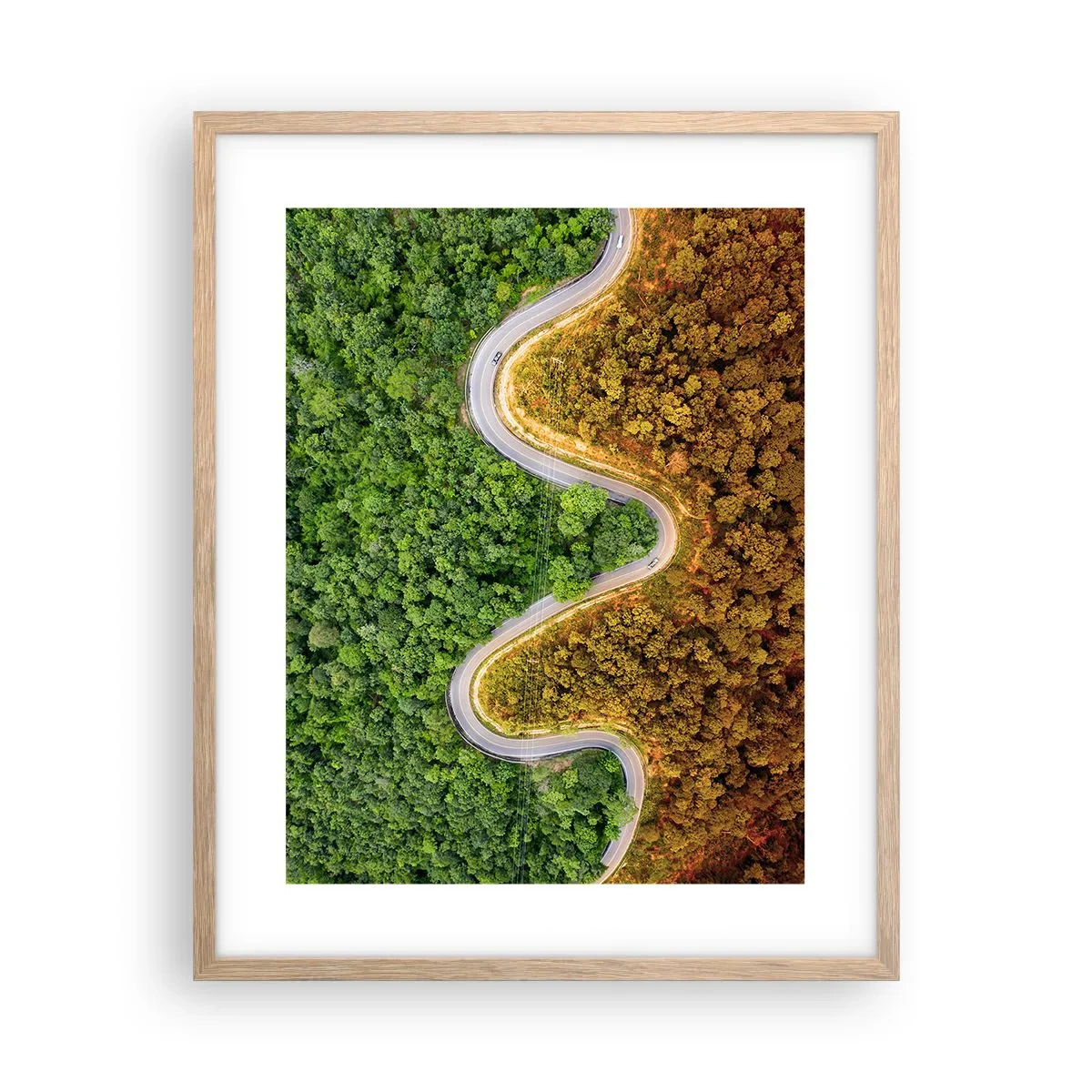 Poster in einem Rahmen aus heller Eiche - Grenzen und Durchbrüche - 40x50 cm