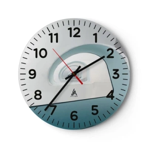 Wanduhr - Glasuhr - Bis zum Ende des Blaus - 30x30 cm