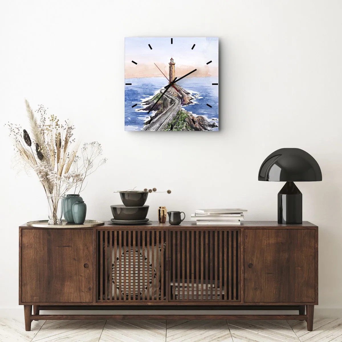 Wanduhr - Glasuhr - Dem Meer zugewandt - 40x40 cm