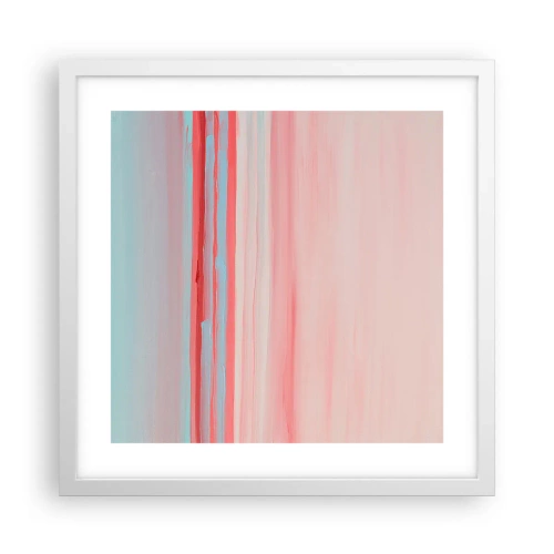 Poster in einem weißen Rahmen - Abstraktion im Morgengrauen - 40x40 cm